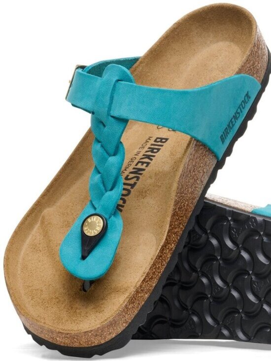 Birkenstock Shoes - Birkenstock Gizeh Braided Color Biscay Bay Leather Womens 8US  NWT